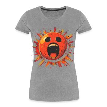 Boule de bowling effrayante - T-shirt bio Premium Femme - gris chiné - Devant - Mia (176cm)