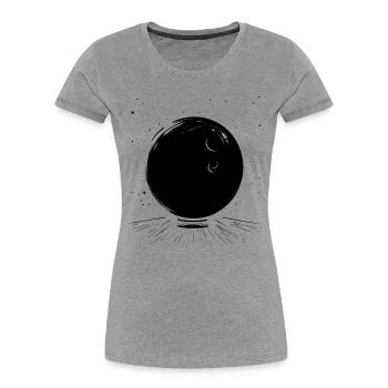 Graphiques de bowling - T-shirt bio Premium Femme - gris chiné - Devant - Mia (176cm)