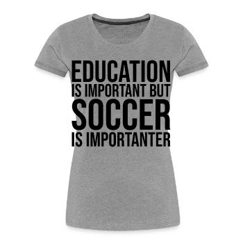 Soccer Soccer Soccer - Women's Premium Organic T-Shirt - heather grey - Front - Mia (176cm)