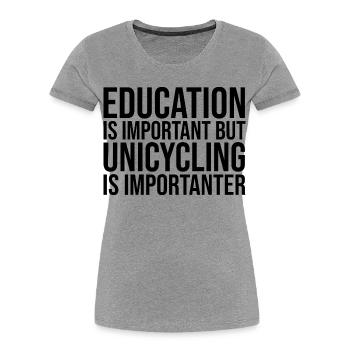 Unicycle - Women's Premium Organic T-Shirt - heather grey - Front - Mia (176cm)