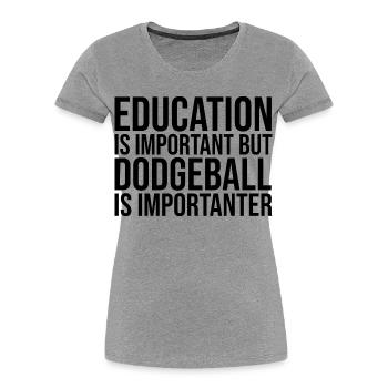 Ballon chasseur - T-shirt bio Premium Femme - gris chiné - Devant - Mia (176cm)