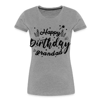 Herzlichen Glückwunsch zum Geburtstag Opa - Frauen Premium Bio T-Shirt - Grau meliert - Vorne - Mia (176cm)