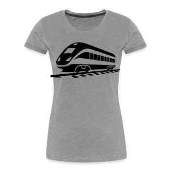Railroad - Women's Premium Organic T-Shirt - heather grey - Front - Mia (176cm)