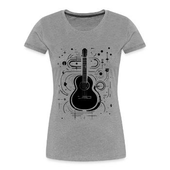 Guitar Sketch - Women's Premium Organic T-Shirt - heather grey - Front - Mia (176cm)