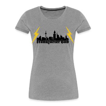 Frankfurter Bub ffm skyline - Frauen Premium Bio T-Shirt - Grau meliert - Vorne - Mia (176cm)