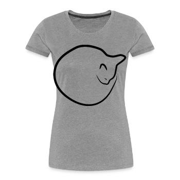 Cat Drawing - Women's Premium Organic T-Shirt - heather grey - Front - Mia (176cm)