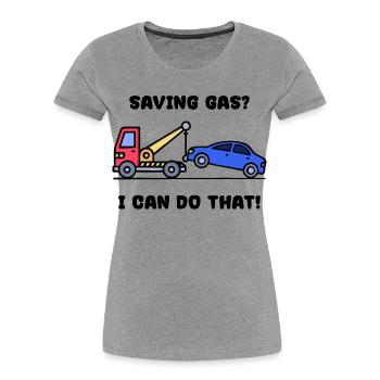 Tanken Auto Statement Energiespeicher Energie - Frauen Premium Bio T-Shirt - Grau meliert - Vorne - Mia (176cm)
