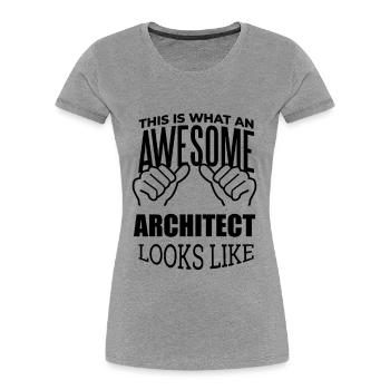 Architect - Women's Premium Organic T-Shirt - heather grey - Front - Mia (176cm)