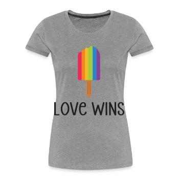 LGBTQ Pride Month - Love Wins - Women's Premium Organic T-Shirt - heather grey - Front - Mia (176cm)
