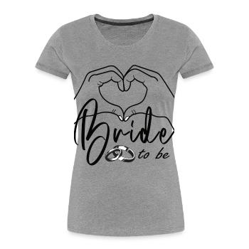 Mariée en herbe – Design nuptial minimaliste - T-shirt bio Premium Femme - gris chiné - Devant - Mia (176cm)