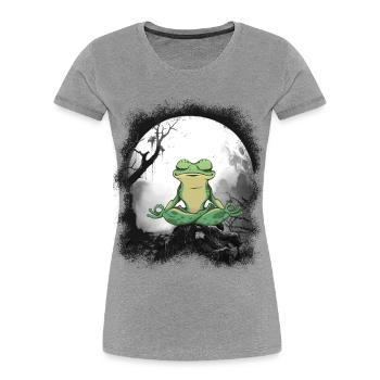 Frog frogs meditation meditation forest dwellers - Women's Premium Organic T-Shirt - heather grey - Front - Mia (176cm)