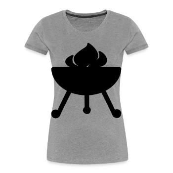 Griller - T-shirt bio Premium Femme - gris chiné - Devant - Mia (176cm)