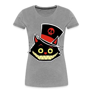 Cat and hat - Women's Premium Organic T-Shirt - heather grey - Front - Mia (176cm)