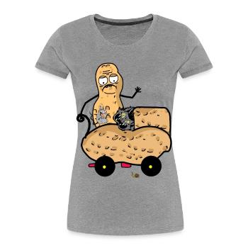 Cacahuète Chats Chaton Papa Animaux Chat Enfant - T-shirt bio Premium Femme - gris chiné - Devant - Mia (176cm)