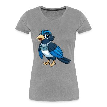 Pie Mignon Mascotte Personnage De Dessin Animé Kawaii - T-shirt bio Premium Femme - gris chiné - Devant - Mia (176cm)