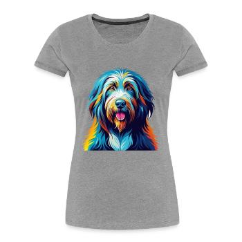 Bergamasco Schäferhund Hunderasse Karikatur Kawaii - Frauen Premium Bio T-Shirt - Grau meliert - Vorne - Mia (176cm)