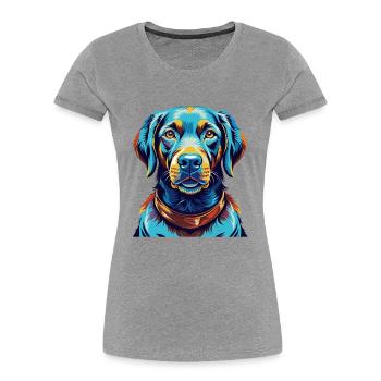 Chesapeake Bay Retriever Hunderasse Karikatur Kawaii - Frauen Premium Bio T-Shirt - Grau meliert - Vorne - Mia (176cm)