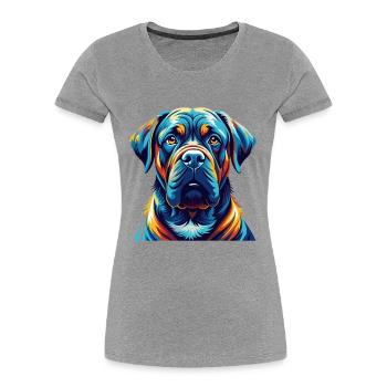 Mastiff Hunderasse Bunte Karikatur Kawaii - Frauen Premium Bio T-Shirt - Grau meliert - Vorne - Mia (176cm)