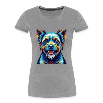 Berger De Beauce Dog Breed Colorful Cartoon Kawaii - Women's Premium Organic T-Shirt - heather grey - Front - Mia (176cm)