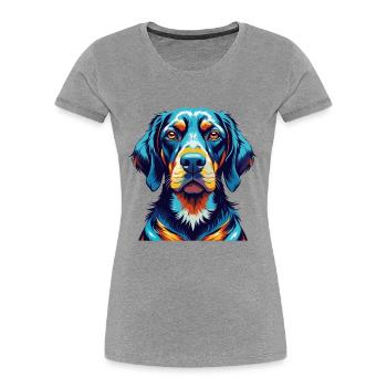 Bavarian Mountain Hound Dog Breed Cartoon Kawaii - Women's Premium Organic T-Shirt - heather grey - Front - Mia (176cm)