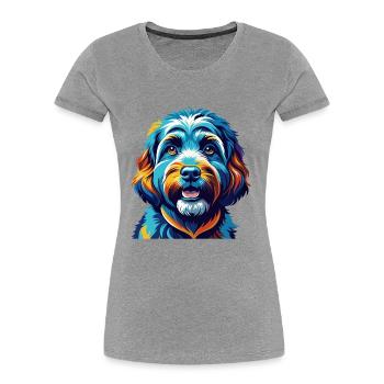 Cockapoo Dog Breed Colorful Cartoon Kawaii - Women's Premium Organic T-Shirt - heather grey - Front - Mia (176cm)