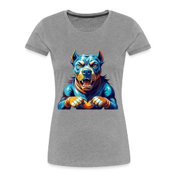 Cordoba Fighting Dog Breed Colorful Cartoon Kawaii - Women's Premium Organic T-Shirt - heather grey - Front - Mia (176cm)