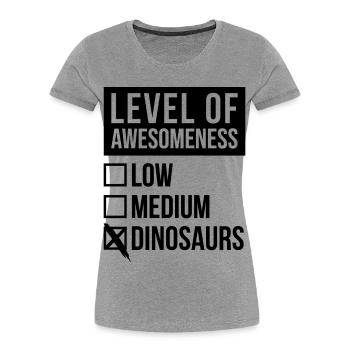 Dinosaurier - Frauen Premium Bio T-Shirt - Grau meliert - Vorne - Mia (176cm)