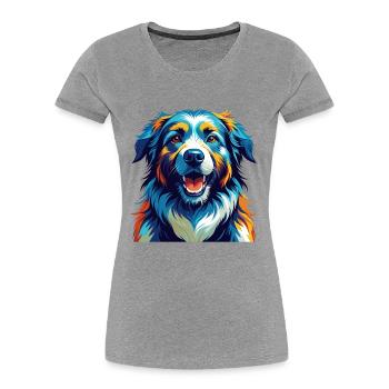 Himalayan Sheepdog Breed Colorful Cartoon Kawaii - Women's Premium Organic T-Shirt - heather grey - Front - Mia (176cm)