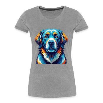 Kuvasz Hunderasse Bunte Karikatur Kawaii - Frauen Premium Bio T-Shirt - Grau meliert - Vorne - Mia (176cm)