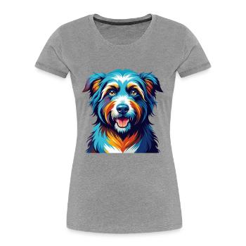 Romanian Sheepdog Breed Colorful Cartoon Kawaii - Women's Premium Organic T-Shirt - heather grey - Front - Mia (176cm)