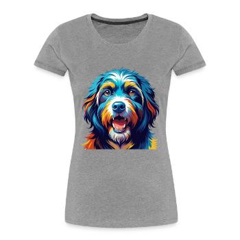 Portuguese Sheepdog Breed Colorful Cartoon Kawaii - Women's Premium Organic T-Shirt - heather grey - Front - Mia (176cm)