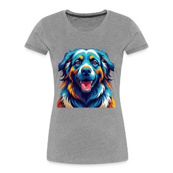 Polish Sheepdog Breed Cartoon Kawaii - Women's Premium Organic T-Shirt - heather grey - Front - Mia (176cm)