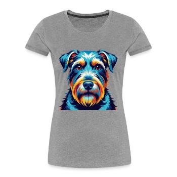 Sealyham Terrier Dog Breed Colorful Cartoon Kawaii - Women's Premium Organic T-Shirt - heather grey - Front - Mia (176cm)