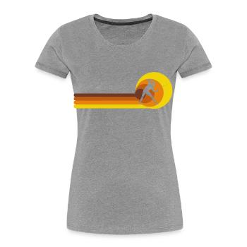 Jeu d’escrime Gamer Jeu d’escrime - T-shirt bio Premium Femme - gris chiné - Devant - Mia (176cm)