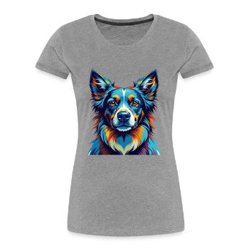 Sapsali Dog Breed Colorful Cartoon Kawaii - Women's Premium Organic T-Shirt - heather grey - Front - Mia (176cm)