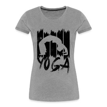 Yoga - Women's Premium Organic T-Shirt - heather grey - Front - Mia (176cm)