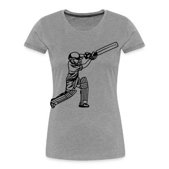 Cricket Boy - Women's Premium Organic T-Shirt - heather grey - Front - Mia (176cm)