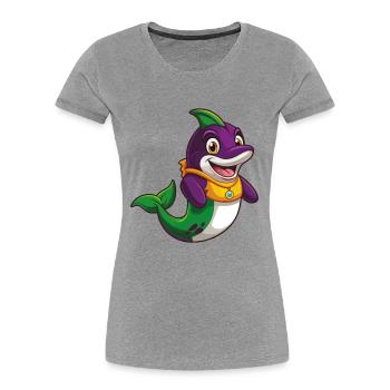 Orca Lustige Kawaii Cartoon Figur Clipart - Frauen Premium Bio T-Shirt - Grau meliert - Vorne - Mia (176cm)