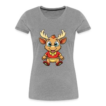orignal mignon personnage de dessin animé Kawaii Clipart - T-shirt bio Premium Femme - gris chiné - Devant - Mia (176cm)