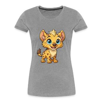 Hyena Cute Cartoon Character Kawaii Clipart - Women's Premium Organic T-Shirt - heather grey - Front - Mia (176cm)