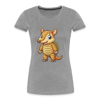 tatou mignon personnage de dessin animé Kawaii Clipart - T-shirt bio Premium Femme - gris chiné - Devant - Mia (176cm)