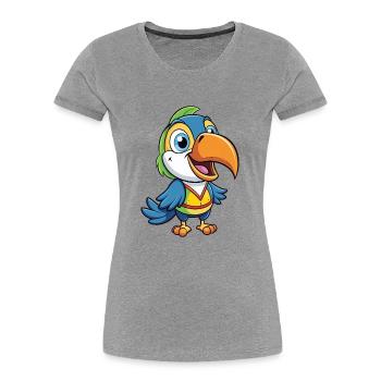 Toucan Cute Cartoon Character Kawaii Clipart - Women's Premium Organic T-Shirt - heather grey - Front - Mia (176cm)