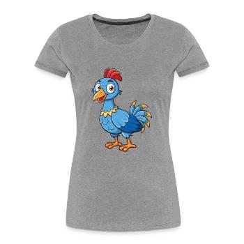 Perlhuhn Niedliche Zeichentrickfigur Kawaii Clipart - Frauen Premium Bio T-Shirt - Grau meliert - Vorne - Mia (176cm)