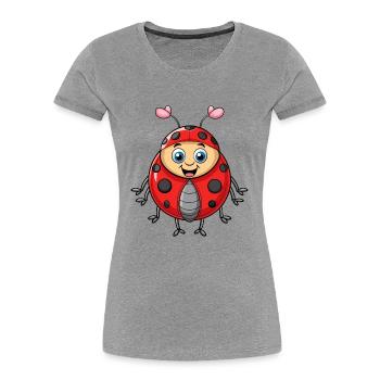 Ladybug Cute Cartoon Character Kawaii Clipart - Women's Premium Organic T-Shirt - heather grey - Front - Mia (176cm)