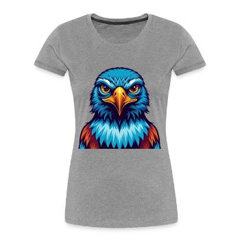 Falcon Colorful Kawaii Cartoon Character Clipart - Women's Premium Organic T-Shirt - heather grey - Front - Mia (176cm)