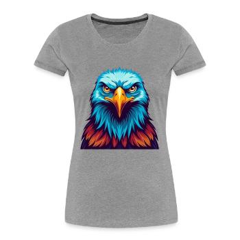 Eagle Colorful Kawaii Cartoon Character Clipart - Women's Premium Organic T-Shirt - heather grey - Front - Mia (176cm)