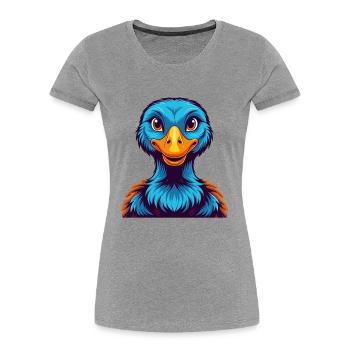 Goose Colorful Kawaii Cartoon Character Clipart - Women's Premium Organic T-Shirt - heather grey - Front - Mia (176cm)