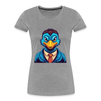 Ente Bunte Kawaii Cartoon Figur Clipart - Frauen Premium Bio T-Shirt - Grau meliert - Vorne - Mia (176cm)
