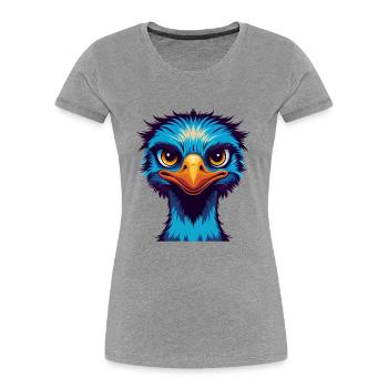 Emu Colorful Kawaii Cartoon Character Clipart - Women's Premium Organic T-Shirt - heather grey - Front - Mia (176cm)