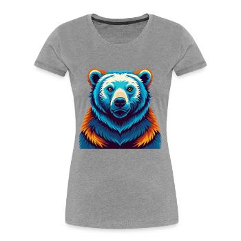 Polar Bear Colorful Kawaii Cartoon Character Pet - Women's Premium Organic T-Shirt - heather grey - Front - Mia (176cm)